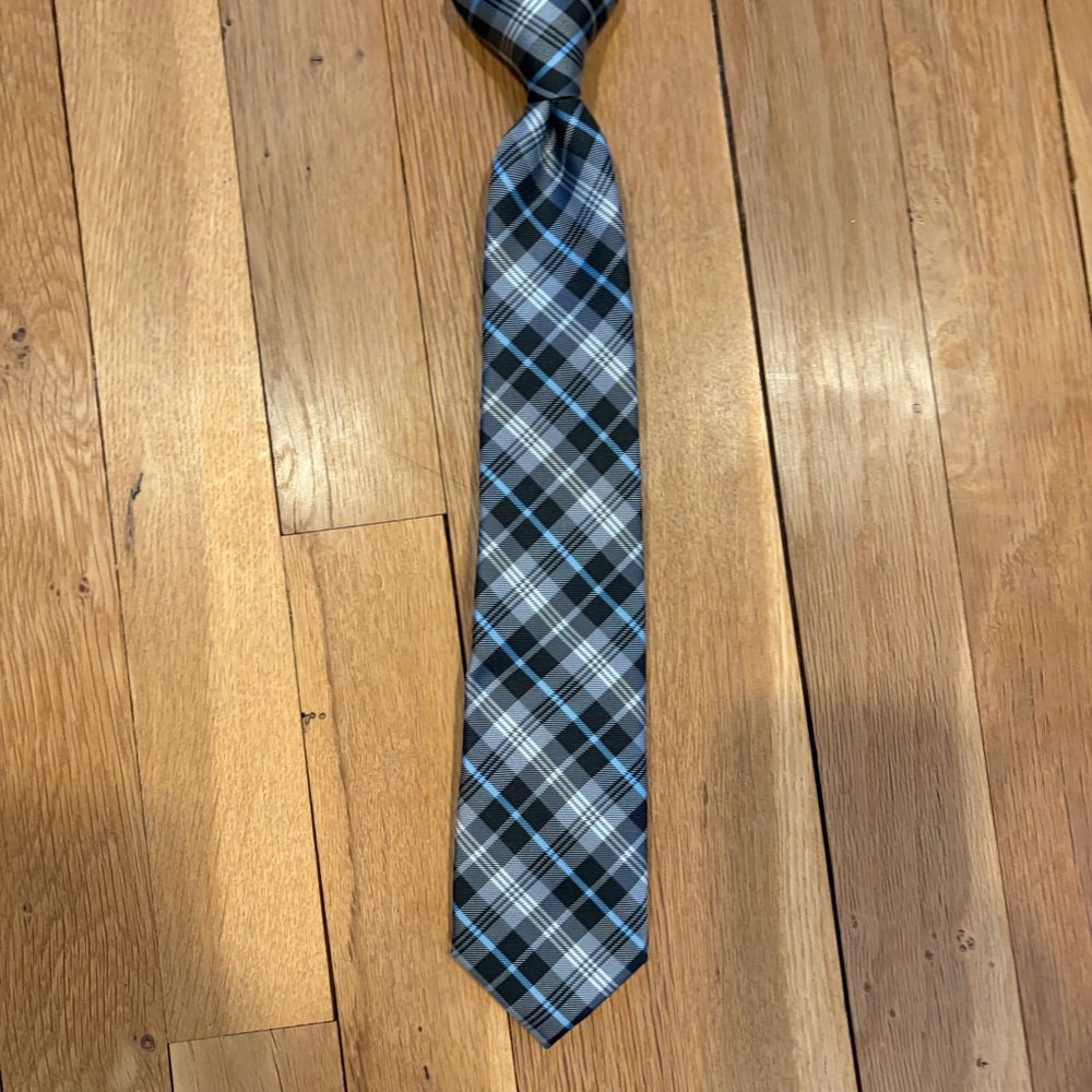 Boys Chaps Black and Blue Plaid Tie